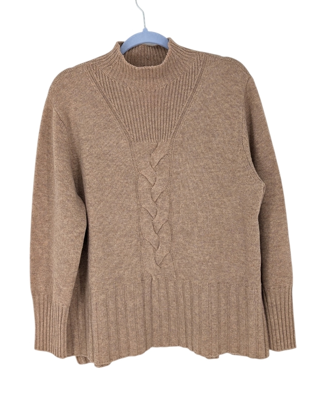 REPEAT Wool Cashmere Pullover Sweater Preppy Neutral Knit Tan Camel Size Medium